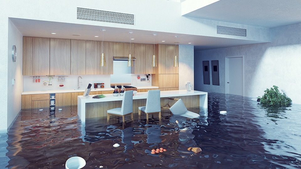 flooding in the kitchen
